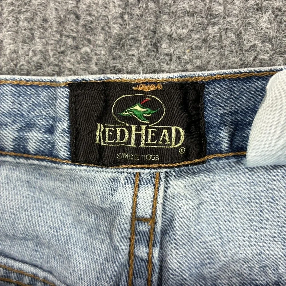 RedHead 9048-MS Relaxed Fit Jeans Mens 44x30 Light Blue Wash Straight Denim